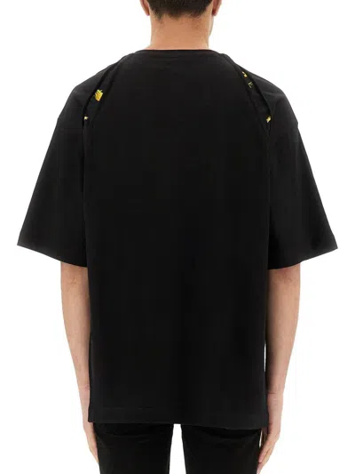 VERSACE JEANS COUTURE VERSACE JEANS COUTURE T-SHIRT WITH BAROQUE OUTLINE INSERTS 
