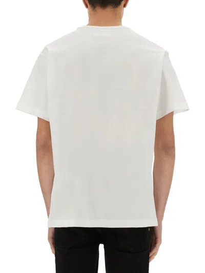 Shop Versace Jeans Couture T-shirt V-emblem Outline Baroque In White