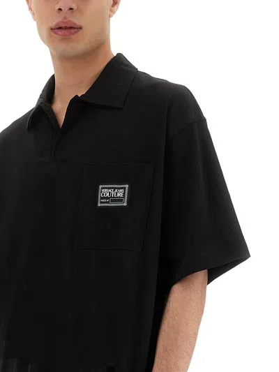 Shop Versace Jeans Couture Polo With Pocket In Black