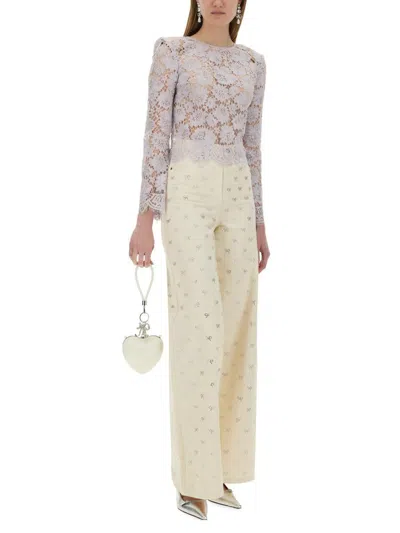 Shop Self-portrait Lace Top In Purple