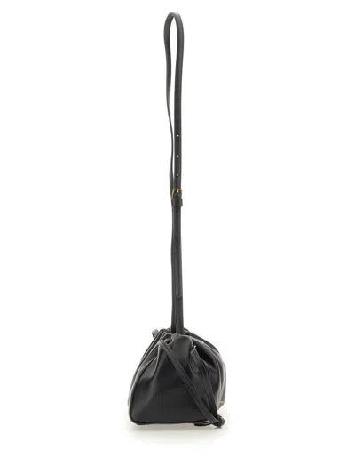 Mansur Gavriel Mini Bloom Bag With Soft Gathered Design And Drawstring Closure In Black
