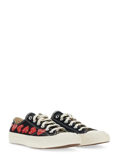 Comme Des Garçons Play X Converse Multi Heart Low Top In Black