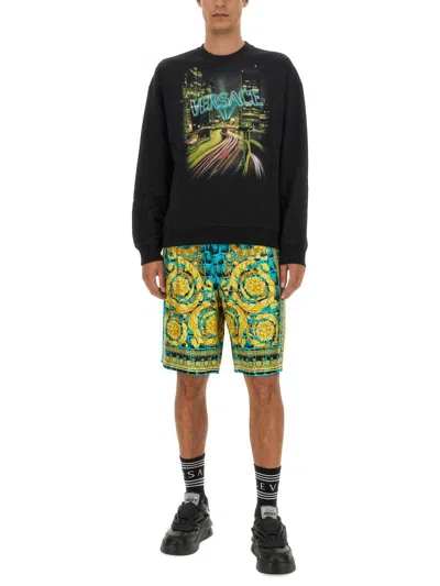 Shop Versace Sweatshirt With Logo In Black