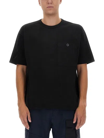 Ten C Logo Pocket T-shirt With Buttons In Black