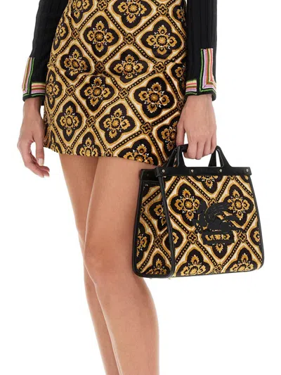 Etro Roll-neck Jacquard Sweater In Black