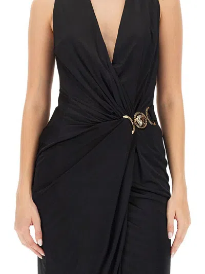 Versace Midi Dress In Black