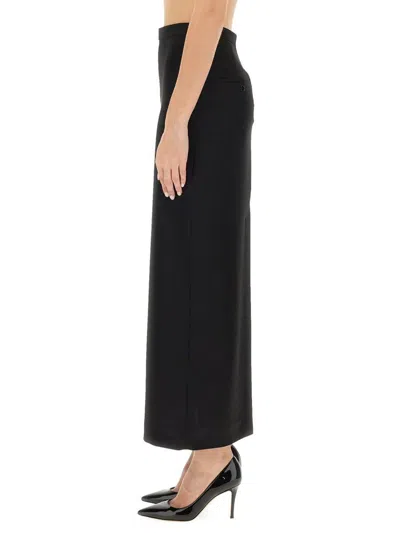 Lanvin Elegant Long Skirt With Subtle Back Slit In Black