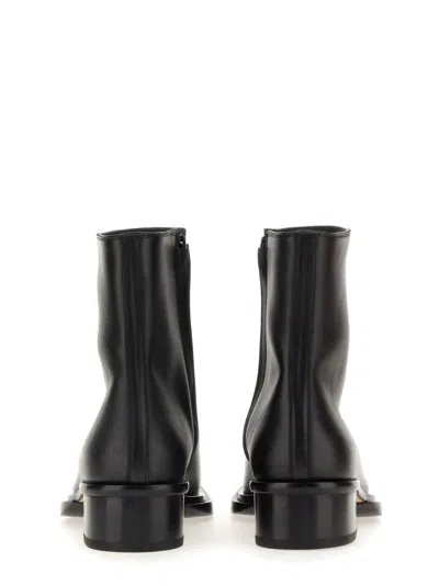 Alexander Mcqueen Cuban Stack Boot With 4.5 Cm Heel In Black