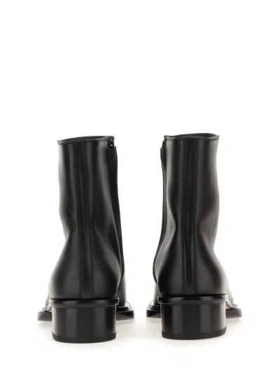 Alexander Mcqueen Cuban Stack Boot With 4.5 Cm Heel In Black