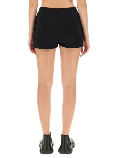Moschino Logo-embellished Organic Cotton Shorts In Black