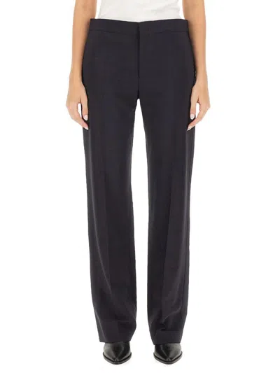 Isabel Marant Straight Leg Trousers With Pockets And Crease In Black