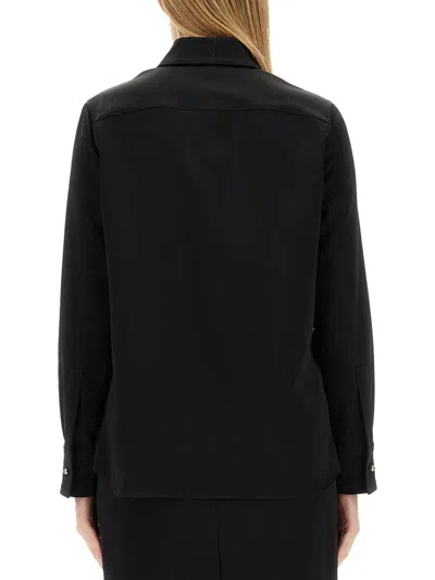 Lanvin Crepe De Chine Shirt With Button-down Front In Black