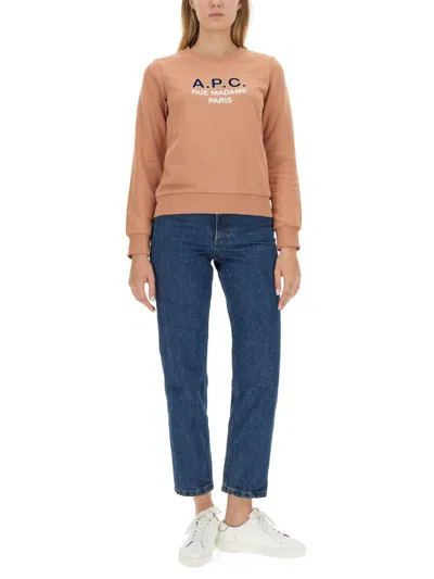 Apc A.p.c. Sweatshirt With Logo In Pink