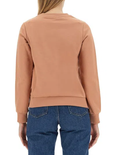 Apc A.p.c. Sweatshirt With Logo In Pink