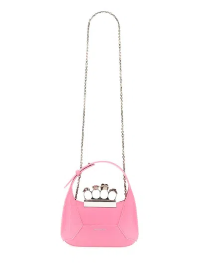 Alexander Mcqueen Alexander Mc Queen The Jewelled Hobo Mini Leather Shoulder Bag In Pink