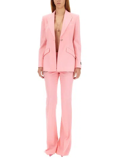 Versace Single Breasted Medusa Jacket In Pink