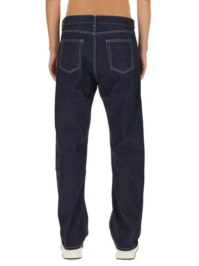 Off-white Off Embroidery Loose Cotton Jeans In Beige