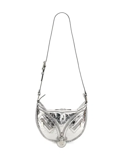 Versace Repeat Small Hobo Bag In Silver