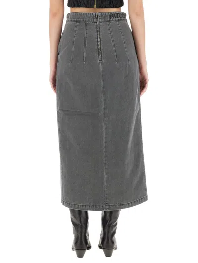 Patou Chic Midi Skirt In Grey