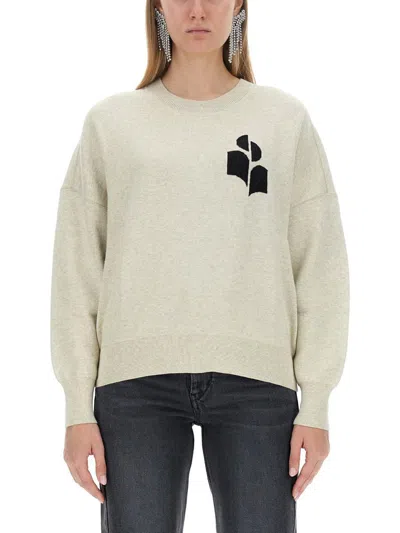 Isabel Marant Étoile Isabel Marant Etoile Marisans Sweater With Logo Intarsia In Grey