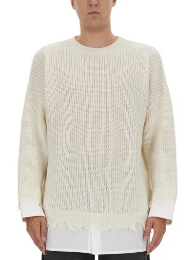 Mm6 Maison Margiela Mm6 By Maison Margiela Shirt Bottom Sweater In Beige
