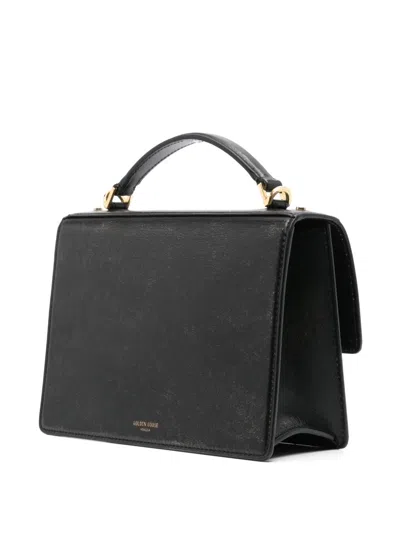 Golden Goose Venezia Bag Palmellato Leather Body Gold Metal Details Bags In Black