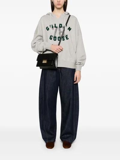 Golden Goose Venezia Bag Palmellato Leather Body Gold Metal Details Bags In Black