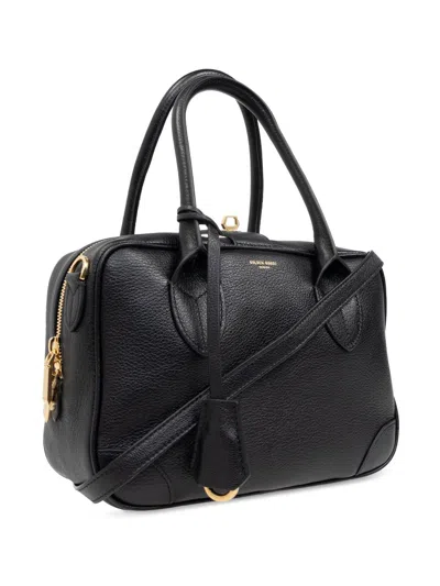 Golden Goose Life Black Sheepskin Bag And Gold Details In Black