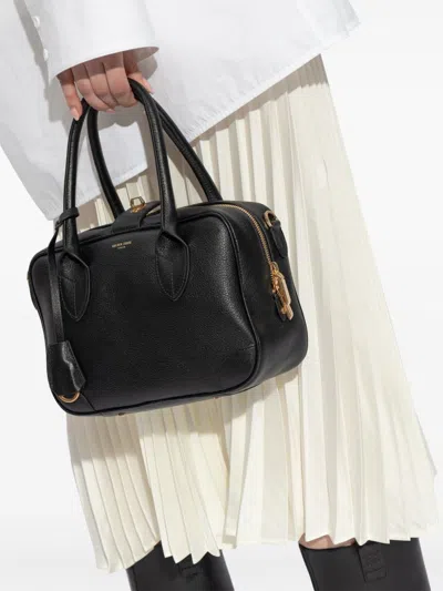 Golden Goose Life Black Sheepskin Bag And Gold Details In Black