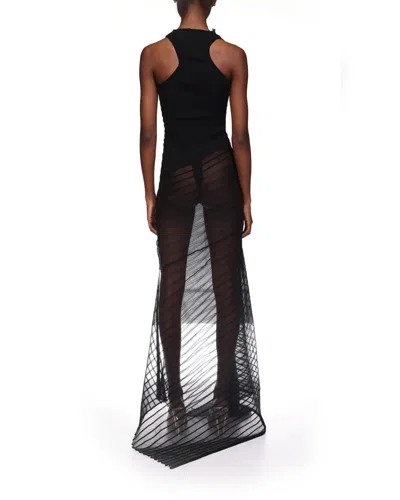 Victoria Beckham Cotton-blend Gathered Maxi Dress In Black