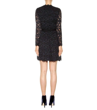 Shop Diane Von Furstenberg Lace Cotton Dress In Llack