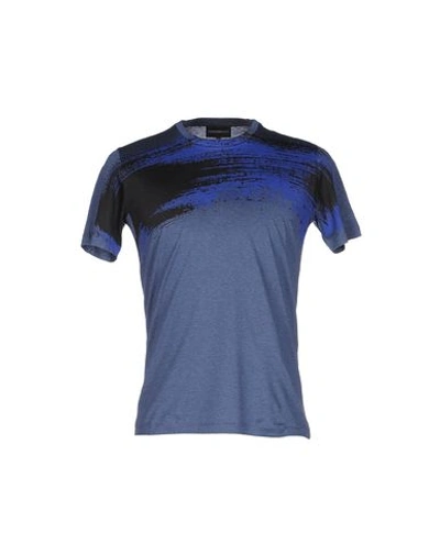 Emporio Armani T-shirts In Slate Blue