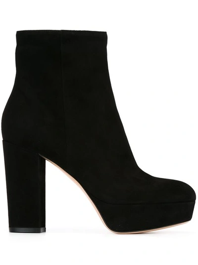 Gianvito Rossi Suede Ankle Boots In Black