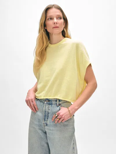 White + Warren Organic Cotton Blend Easy Tshirt In Lemon Sorbet In Lemon Sorbet