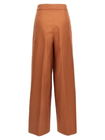 Dries Van Noten High Waist Pleated Wide Leg Trousers In Brown