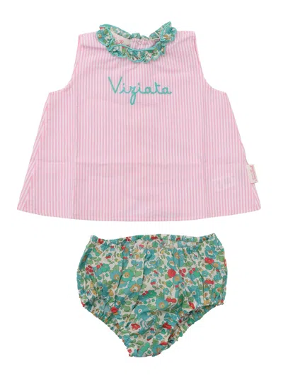 Mc2 Saint Barth Enfant Set Top & Culottes In Multicolor