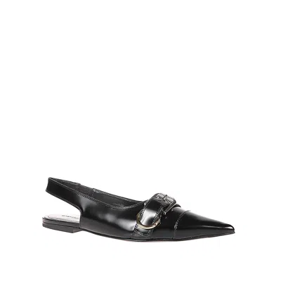 Givenchy Women Voyou Leather Slingback Flats In Black