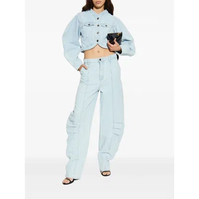 Rotate Birger Christensen Denim Stud Bandeau Top