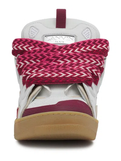 Lanvin Curb Sneakers With Padded Tongue And Multicolor Laces In White