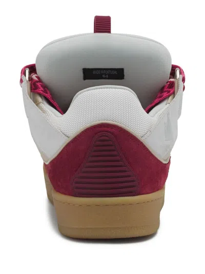 Lanvin Curb Sneakers With Padded Tongue And Multicolor Laces In White