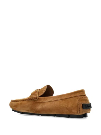Versace Flat Shoes In Tabac