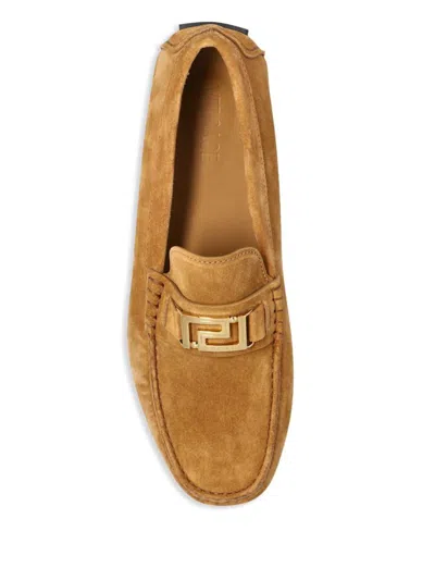 Versace Flat Shoes In Tabac