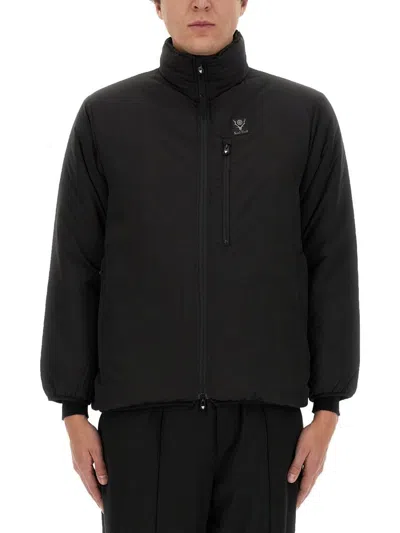 South2 West8 Padded Jacket With High Collar In Black