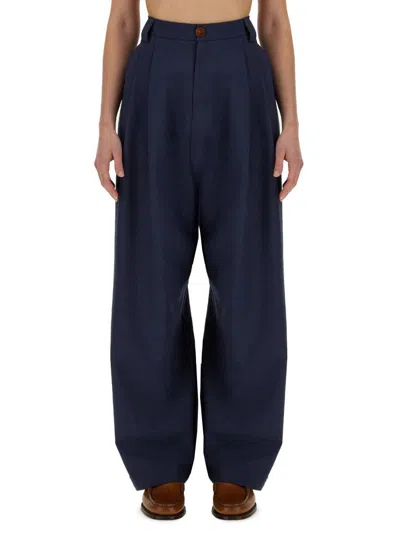 Shop Alysi Canvas Pants In Blue