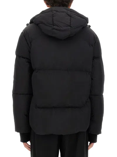 Jg1 Casual Black Jacket With High Collar In Black