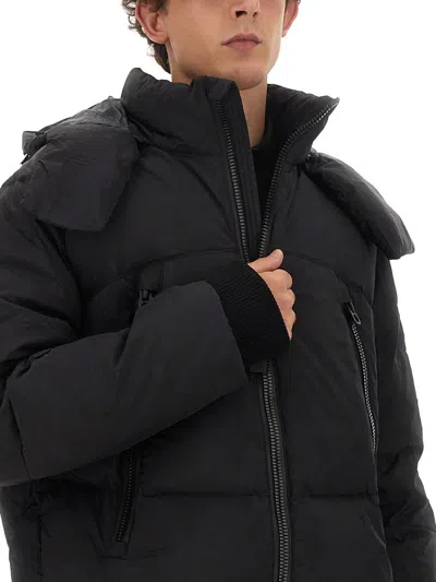 Jg1 Casual Black Jacket With High Collar In Black