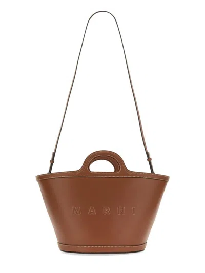 Marni Small Tropicalia Top Handle Bag In Brown