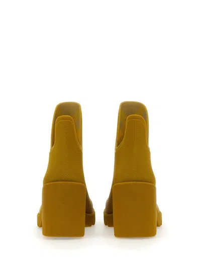 Burberry Woman Ankle Boots Mustard Size 8 Rubber In Beige