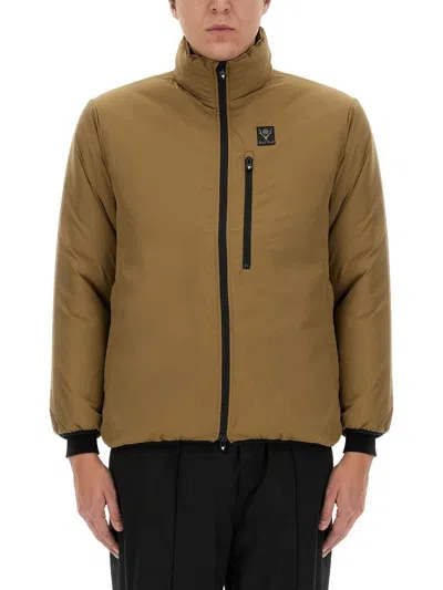 South2 West8 Padded Jacket With High Collar In Brown