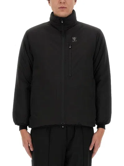 South2 West8 Padded Jacket With High Collar In Black